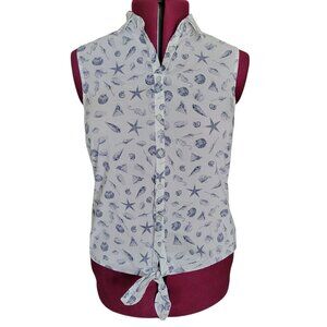 Brooks Brothers Red Fleece Womens Sleeveless Shell Print Blouse (Size 12)